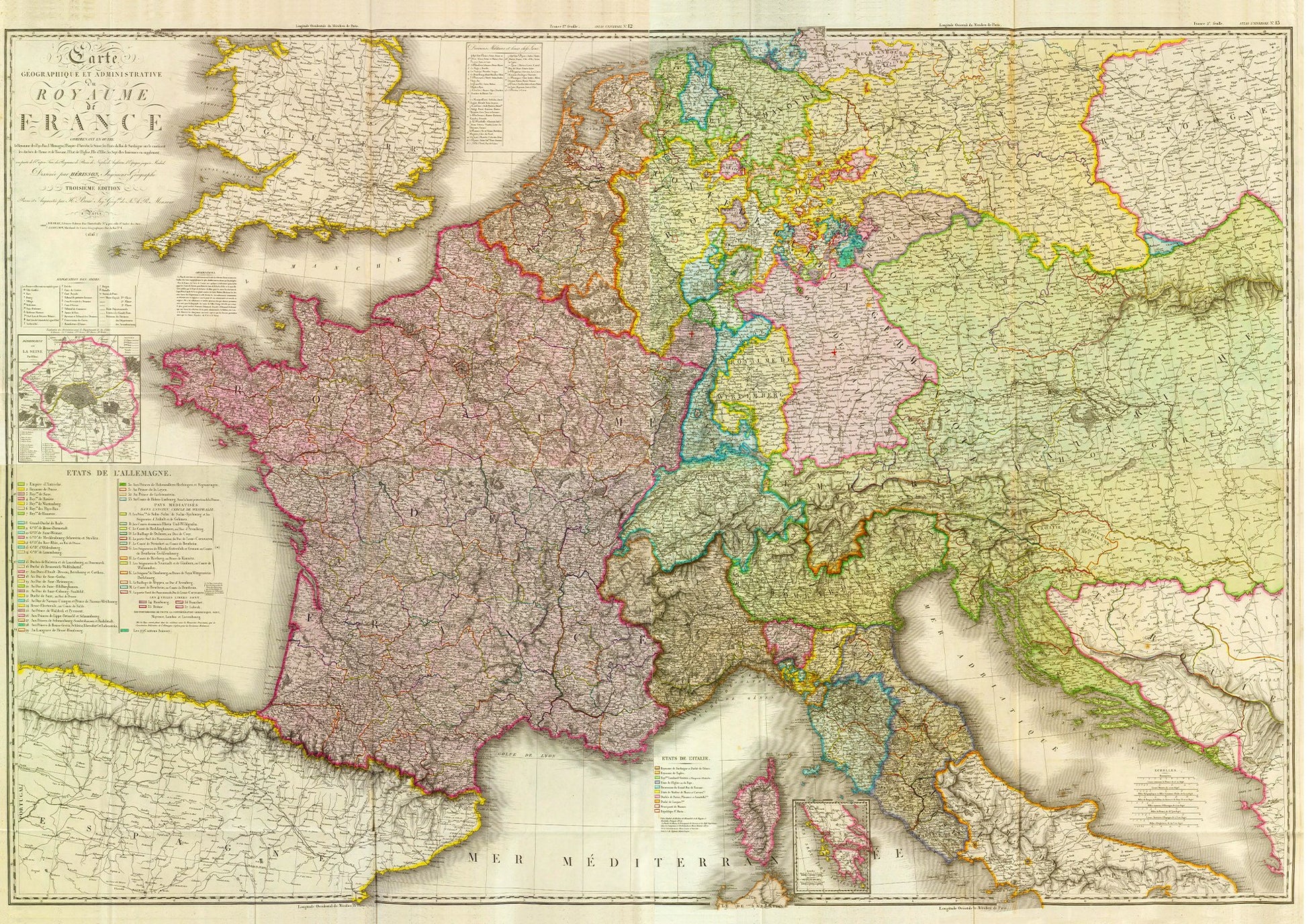 Administrative Map of France in 1816 - Amazing Maps