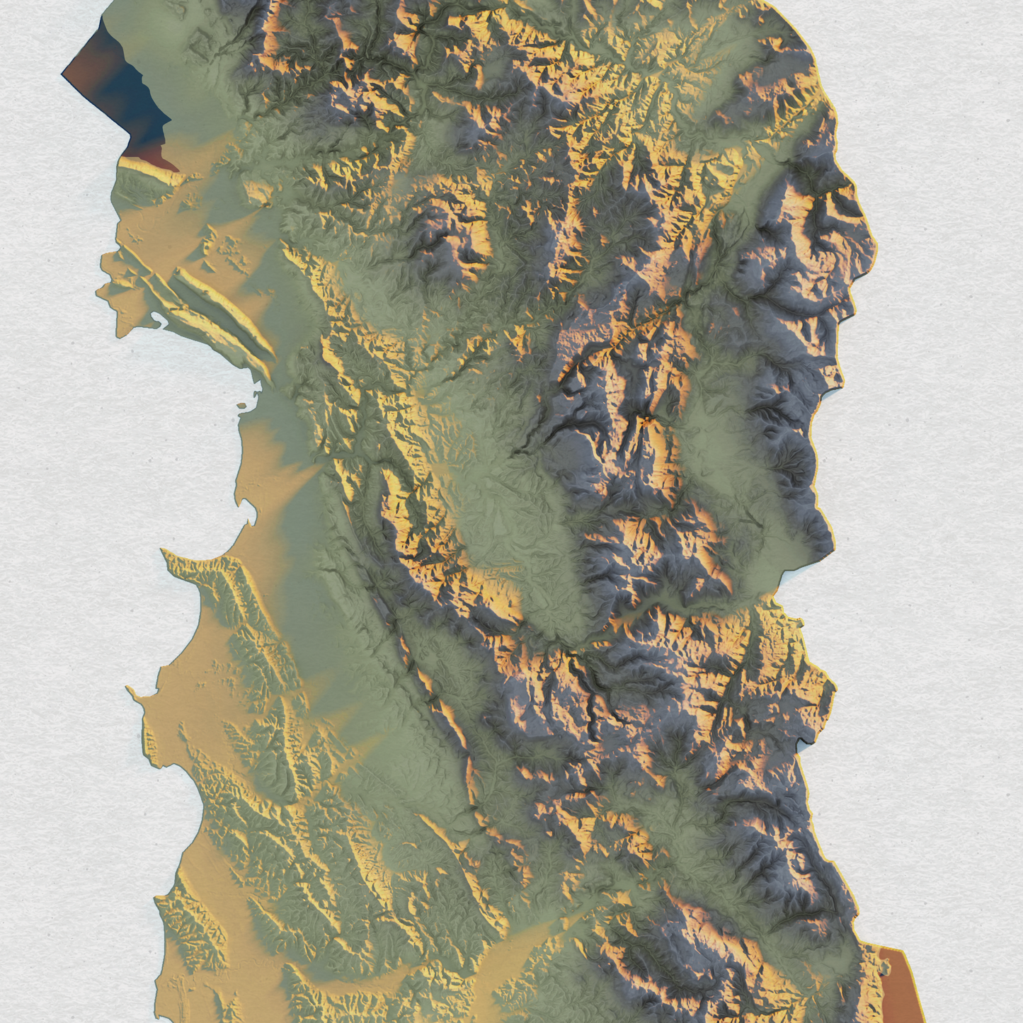 Albania Realistic Relief map