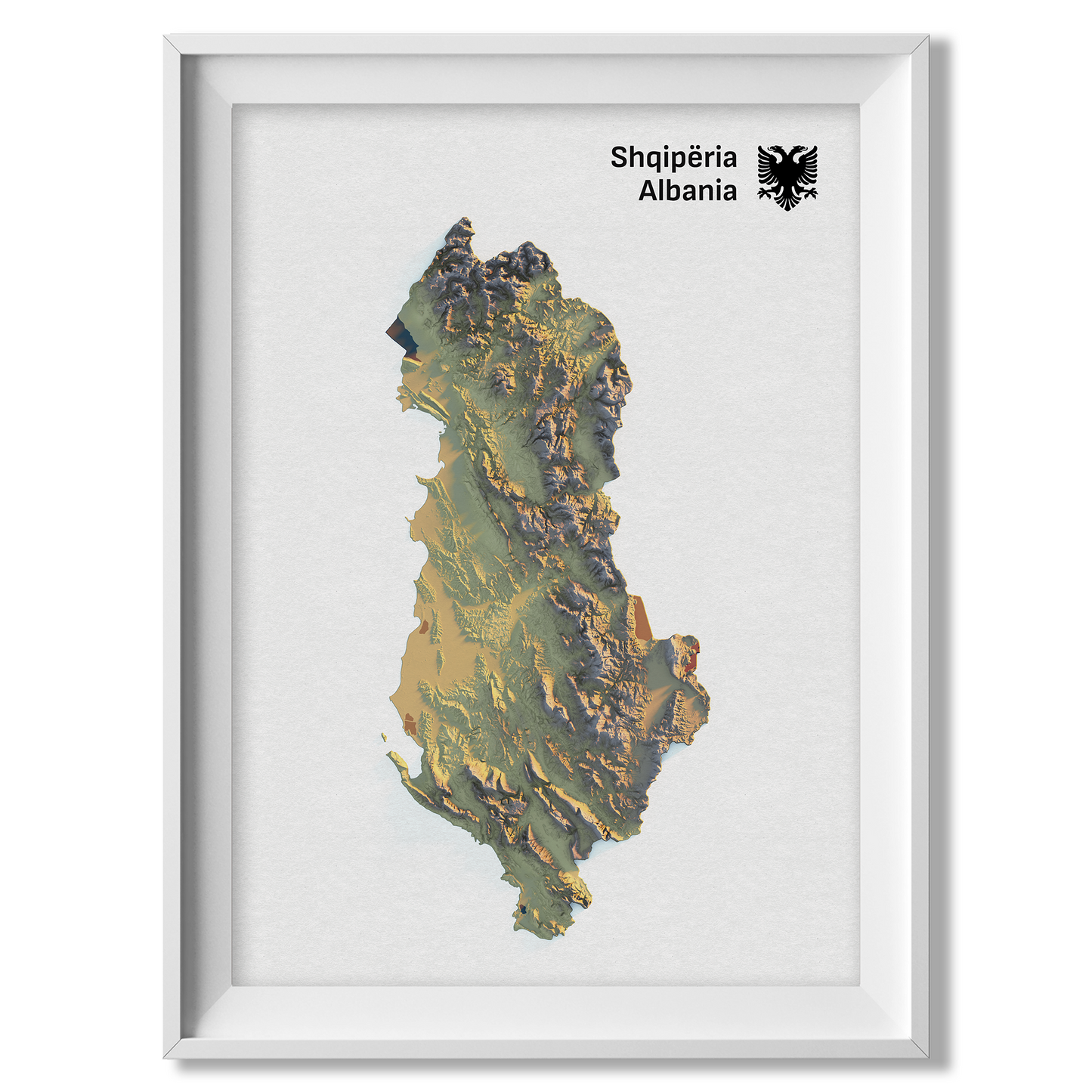 Albania Realistic Relief map