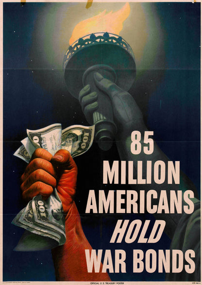 Americans Hold War Bonds Poster - Amazing Maps