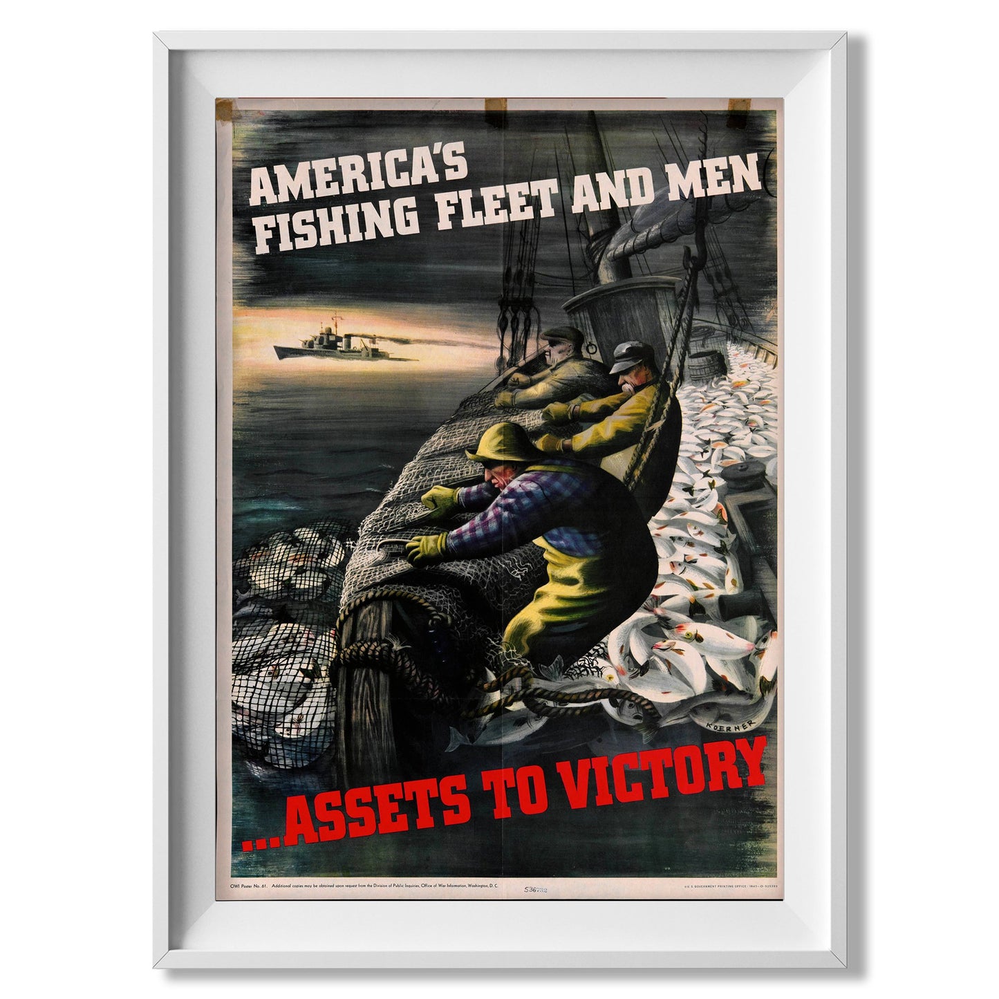 America's Fishing Fleet and Men Poster - Amazing Maps