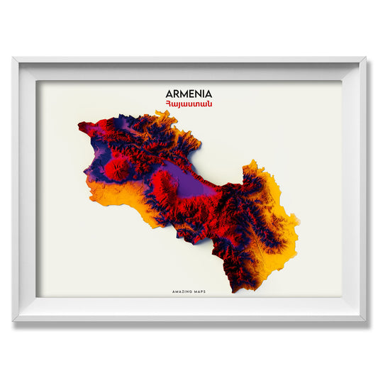 Armenia Relief map - Amazing Maps