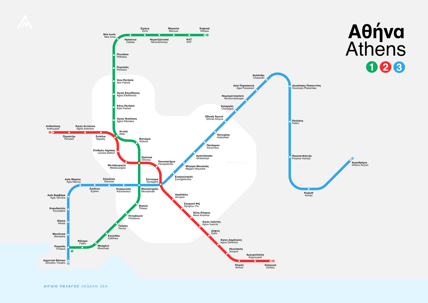 Athens Metro map