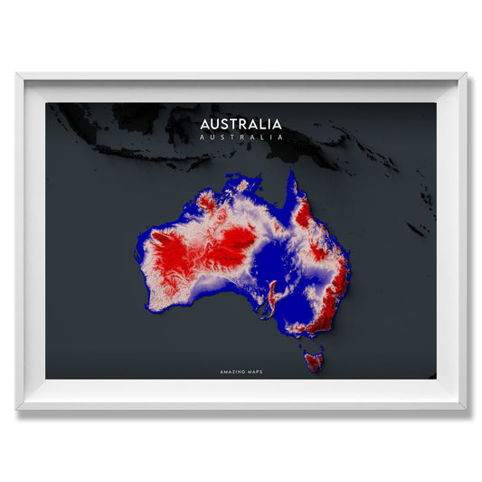 Australia Relief map - Amazing Maps