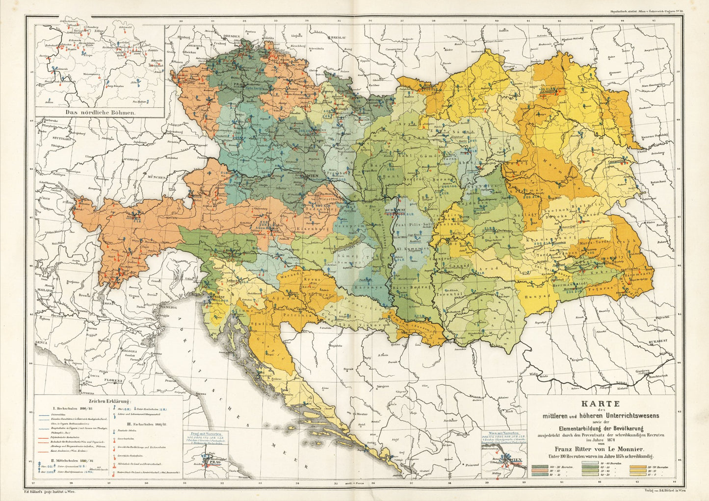 Austria - Hungary 1874 - Historic Map - Amazing Maps