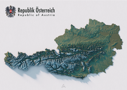 Austria Realistic Relief map