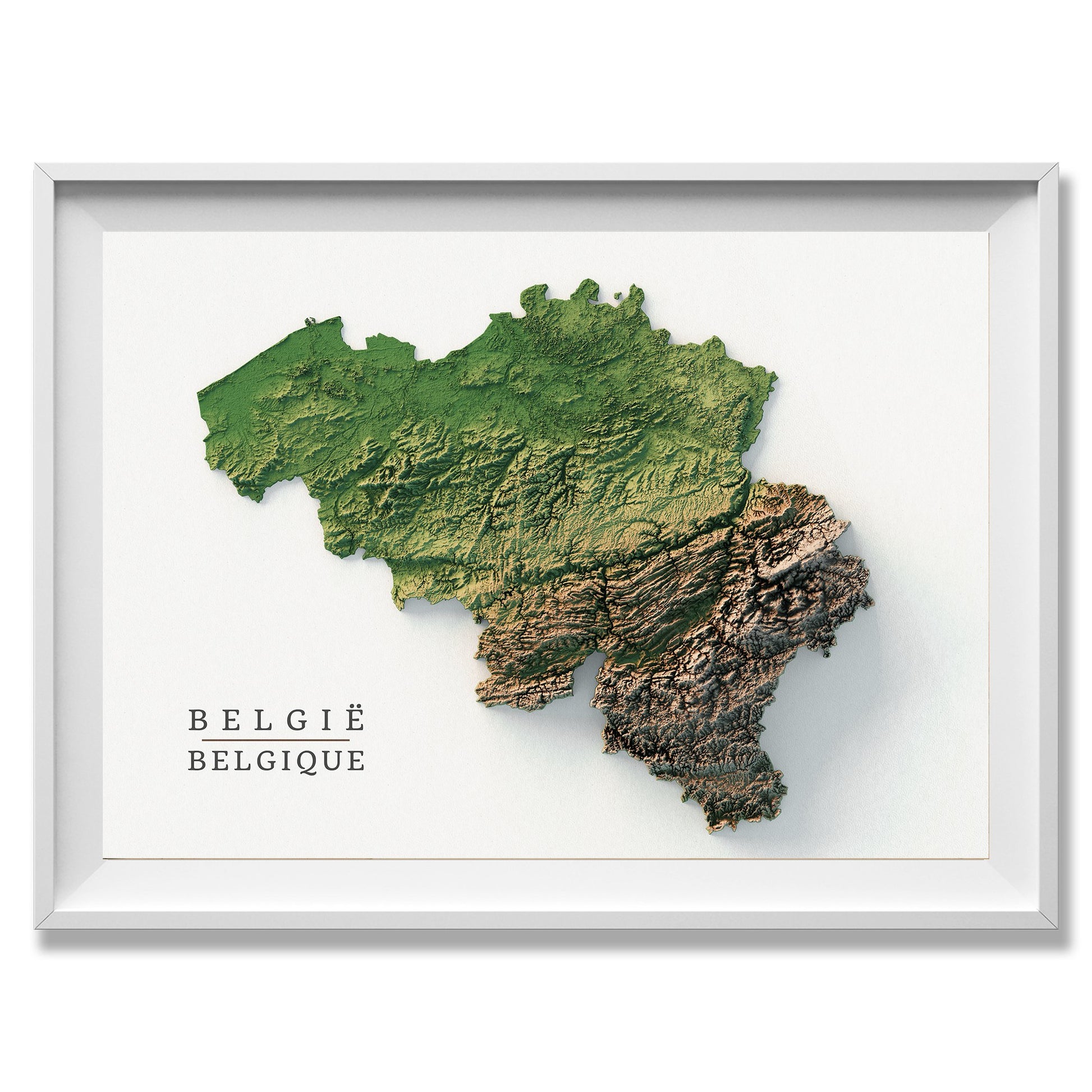 Belgium Realistic Relief map - Amazing Maps