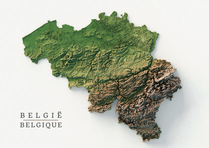 Belgium Realistic Relief map - Amazing Maps