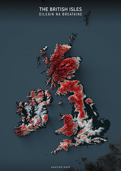 British Isles Relief map - Amazing Maps