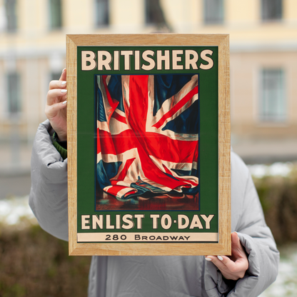 Britishers Enlist - American Propaganda Poster