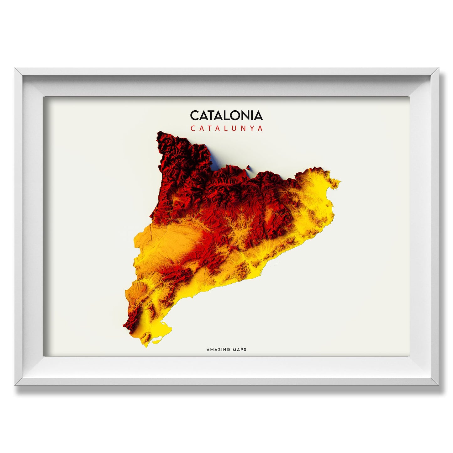 Catalonia Relief map - Amazing Maps