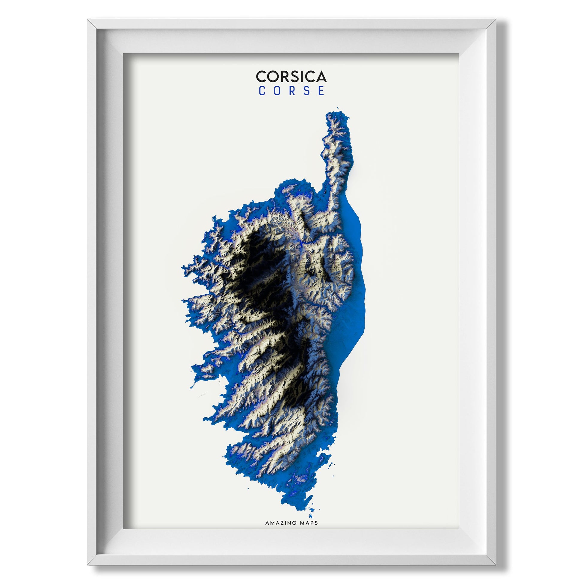 Corsica Relief map - Amazing Maps