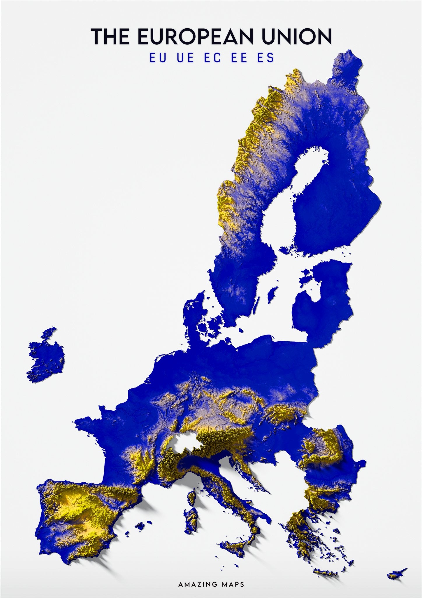 European Union Relief map - Amazing Maps