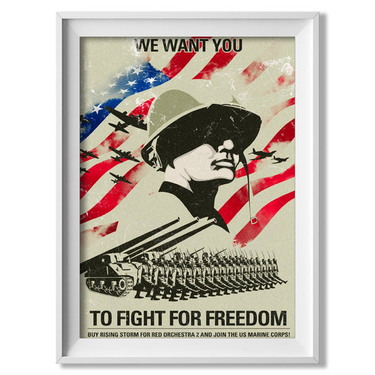 Fight for Freedom - American Propaganda poster - Amazing Maps