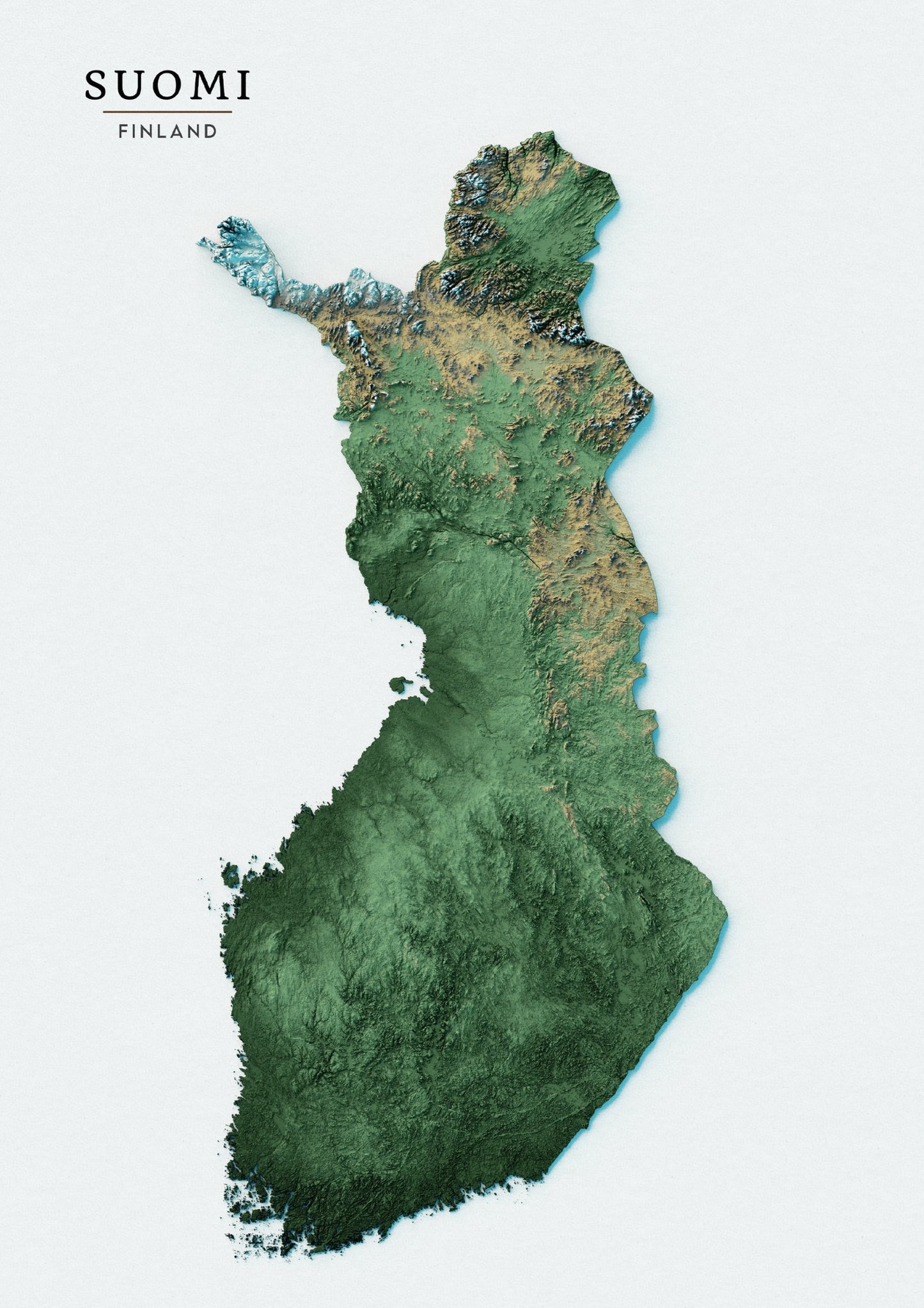 Finland Realistic Relief map - Amazing Maps