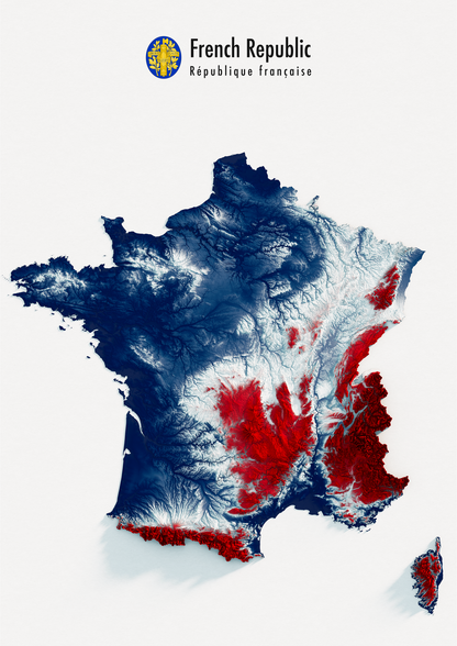 France Relief map