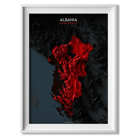 Greater Albania Relief map - Amazing Maps