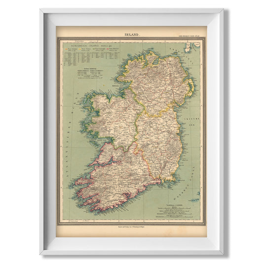 Historic Map of Ireland in German - Amazing Maps