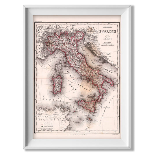 Historic Map of Italy in German - Amazing Maps