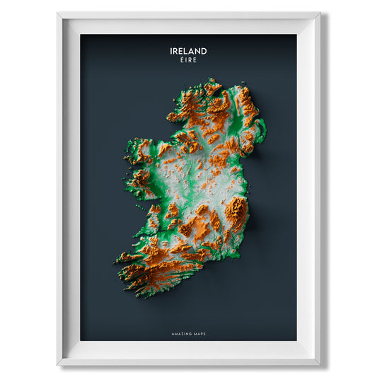 Ireland Relief map - Amazing Maps