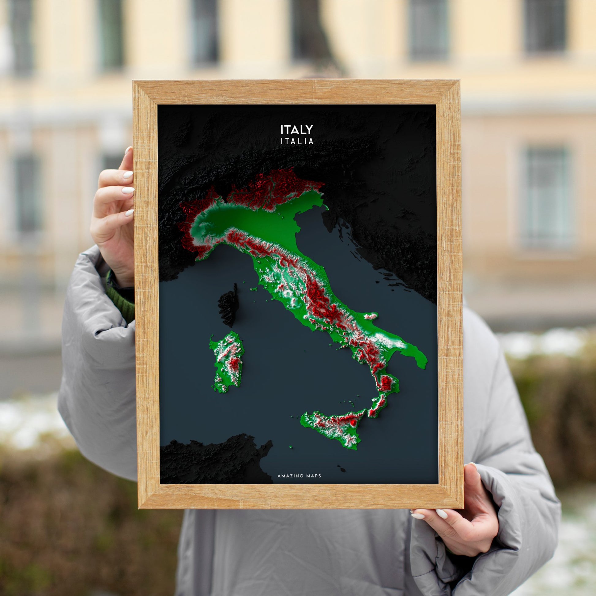 Italy Relief map - Amazing Maps