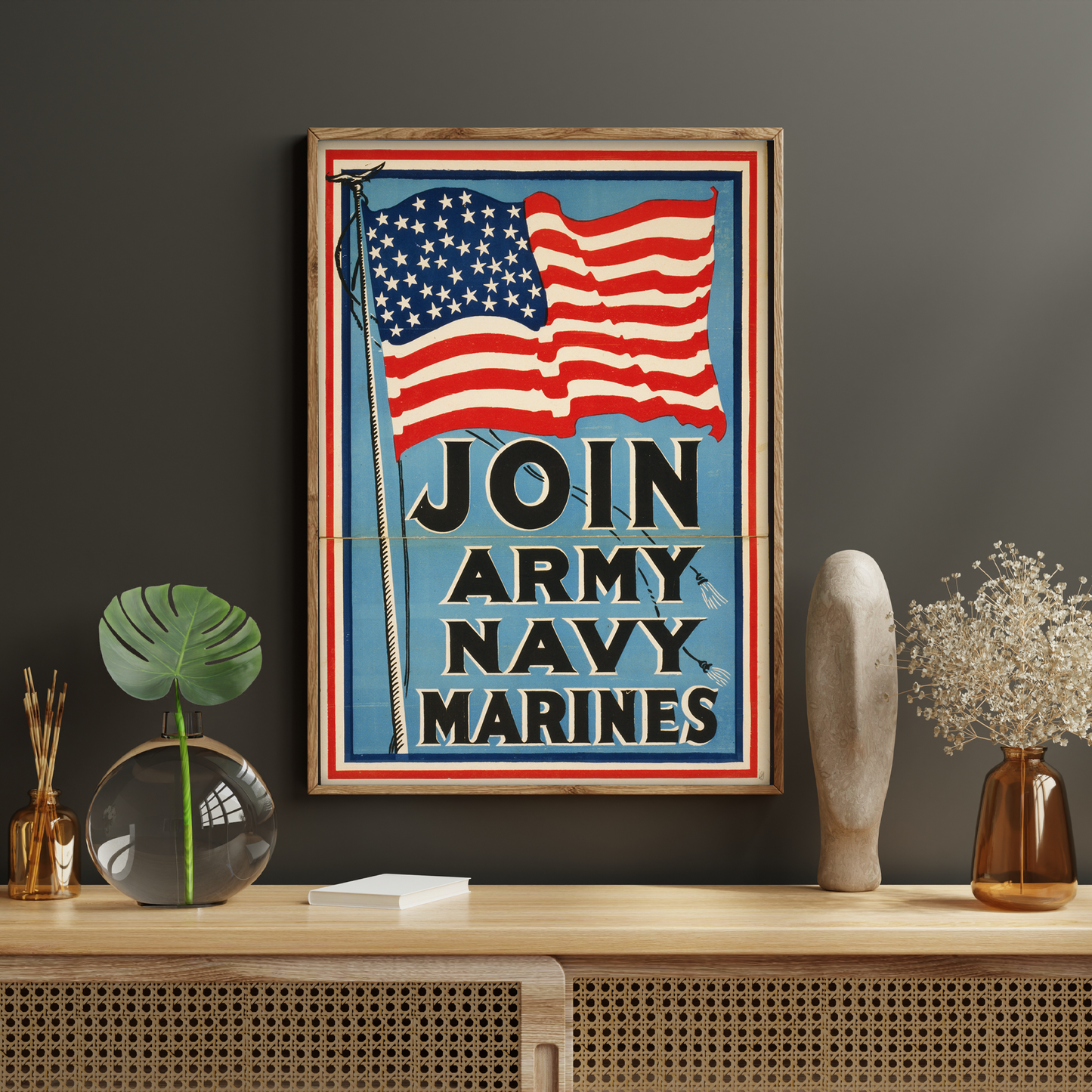 Join Army, Navy, Marines - American Propaganda Poster