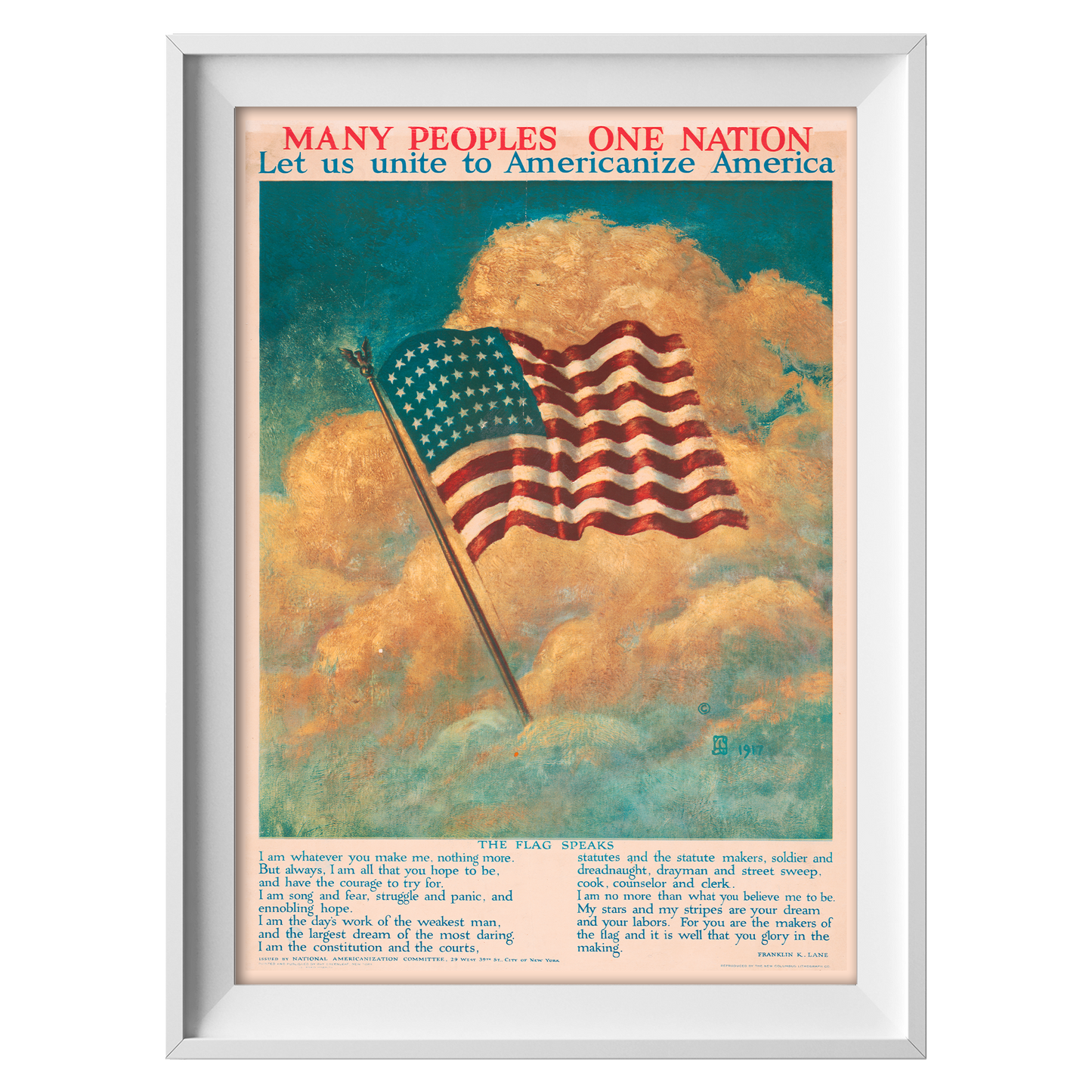 Many Peoples, One Nation - American Propaganda Poster