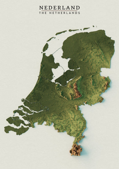 Netherlands Realistic Relief map - Amazing Maps