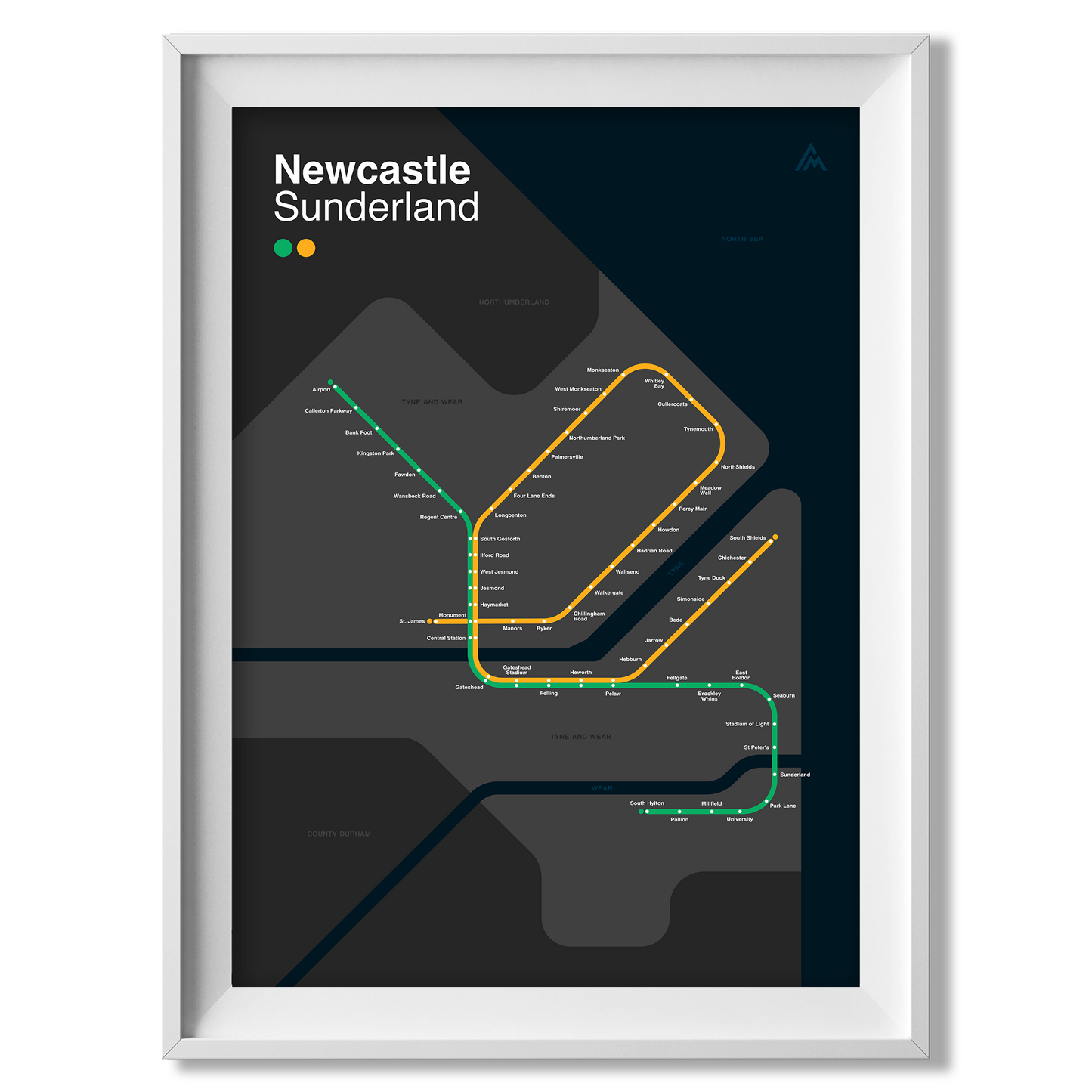 Newcastle Metro map