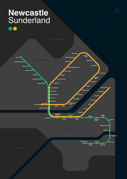 Newcastle Metro map