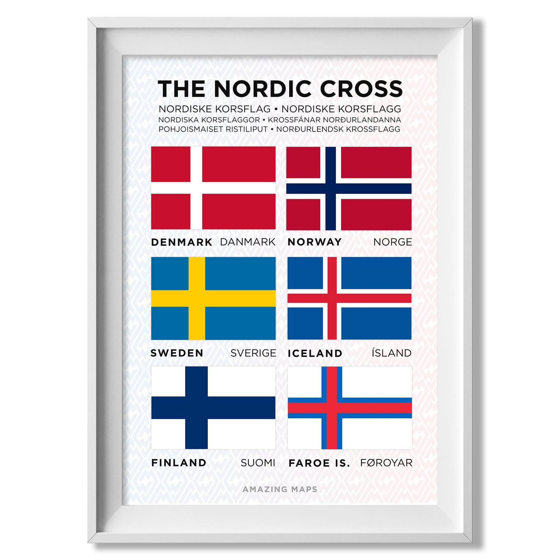 Nordic Cross Flag Poster - Amazing Maps