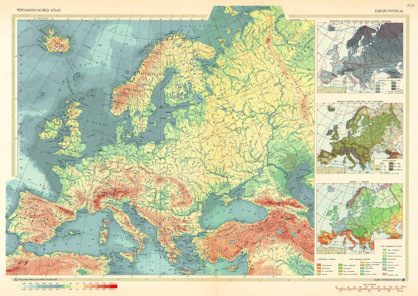 Pergamon Map of Europe in 1967 - Amazing Maps