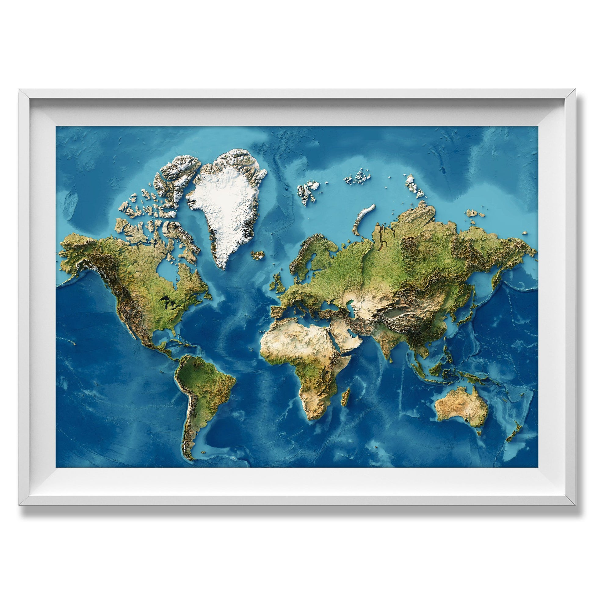 Realistic World Relief map - Amazing Maps