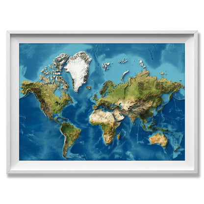 Realistic World Relief map - Amazing Maps