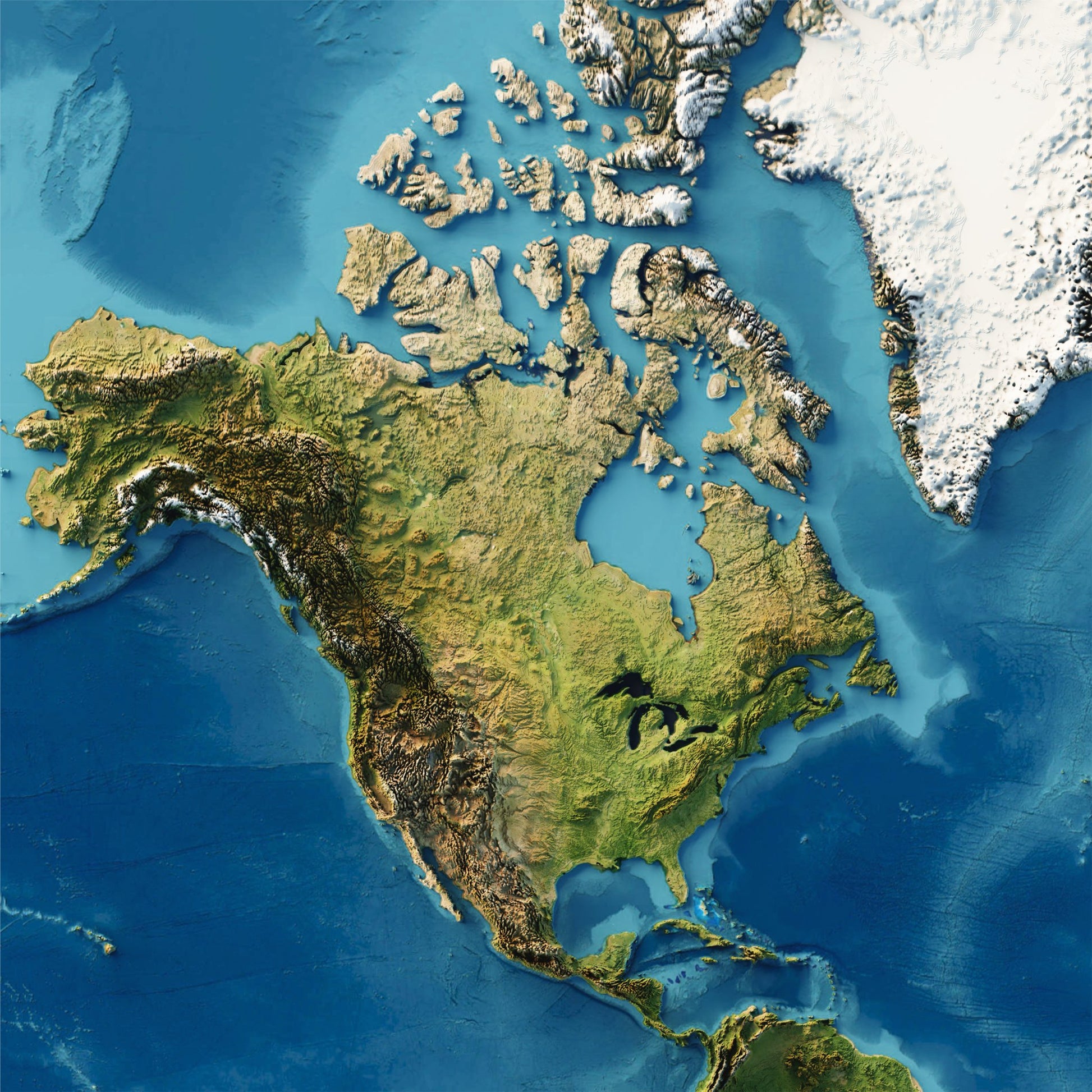 Realistic World Relief map - Amazing Maps