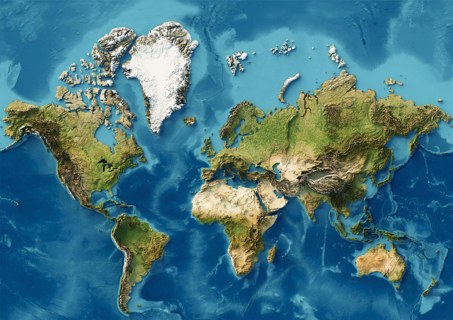 Realistic World Relief map - Amazing Maps