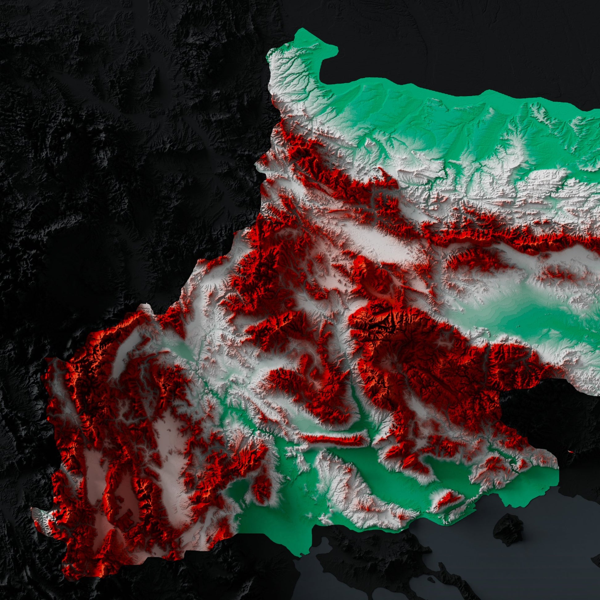 San Stefano Bulgaria Relief map - Amazing Maps