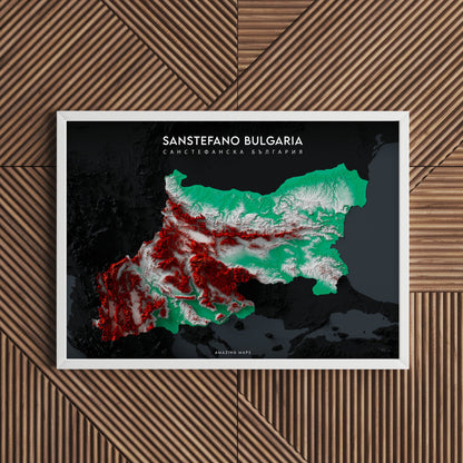 San Stefano Bulgaria Relief map - Amazing Maps