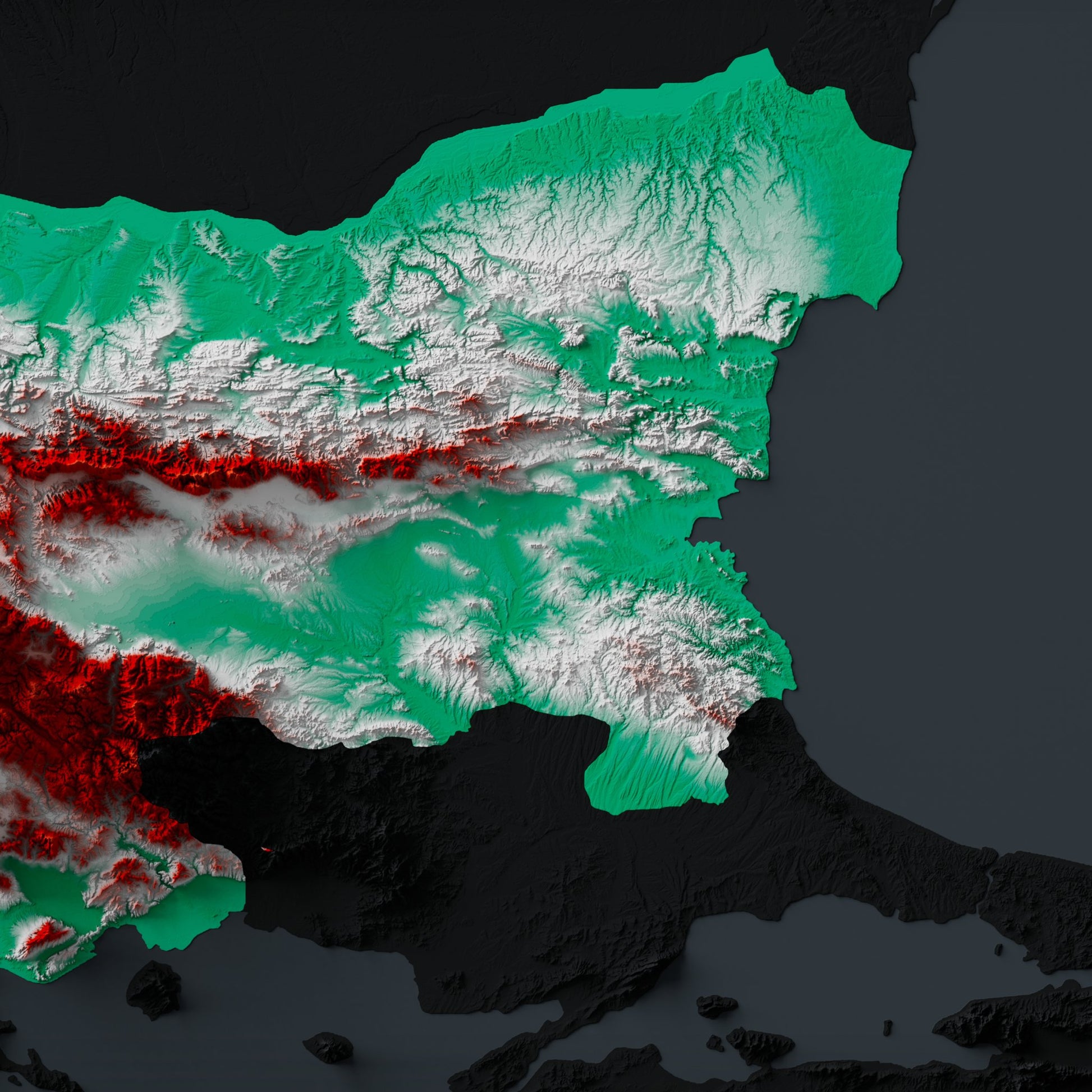 San Stefano Bulgaria Relief map - Amazing Maps