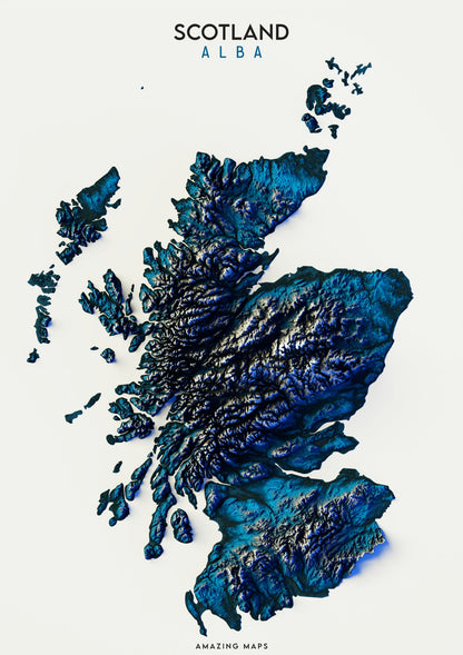 Scotland Relief map - Amazing Maps