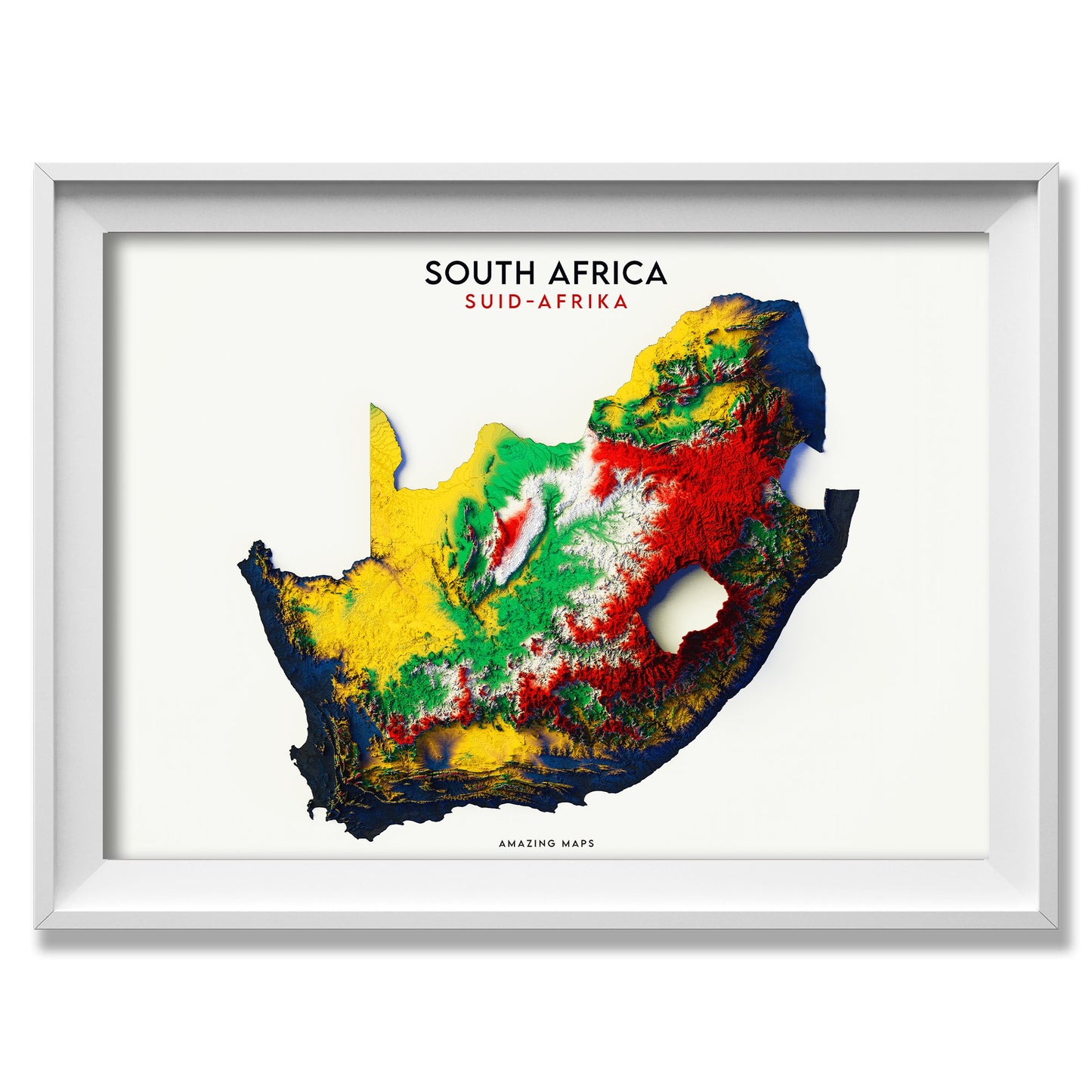 South Africa Relief map - Amazing Maps