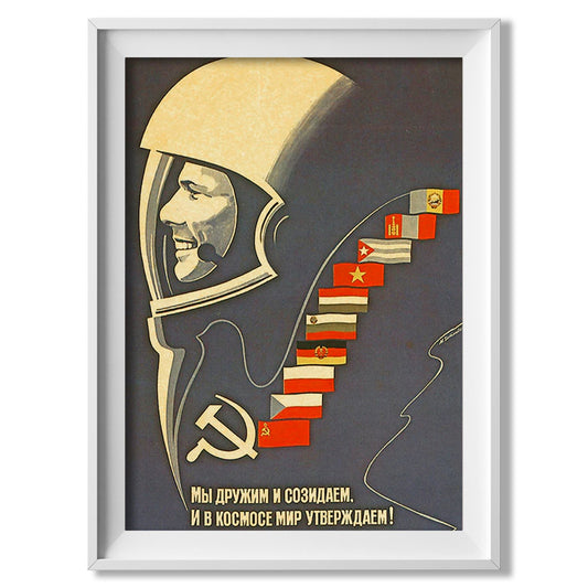 Space Peace - Soviet Poster - Amazing Maps