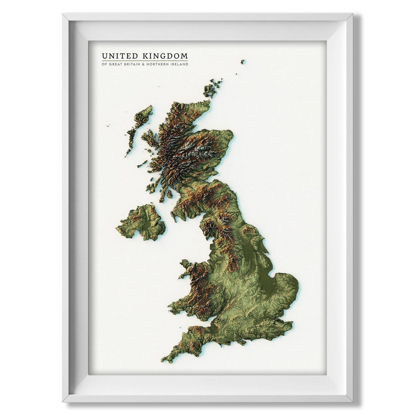 United Kingdom Realistic Relief map - Amazing Maps